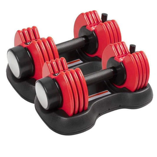 Set X2 Mancuerna Ajustable 6kg Con Base
