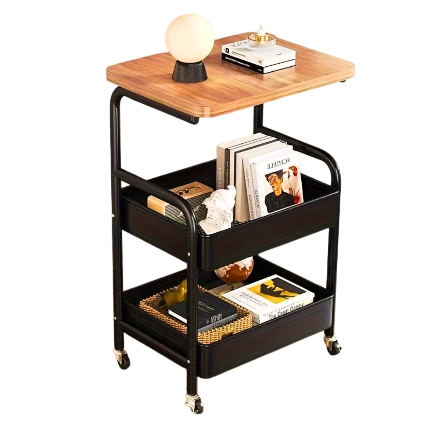 Carrito Organizador Con Ruedas 3 Niveles Multiuso Madera