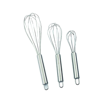 Set x3 Batidores de cocina profesional de acero inoxidable