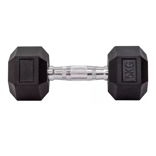 Mancuerna Pesa Hexagonal Engomada 5kg Dumbbell