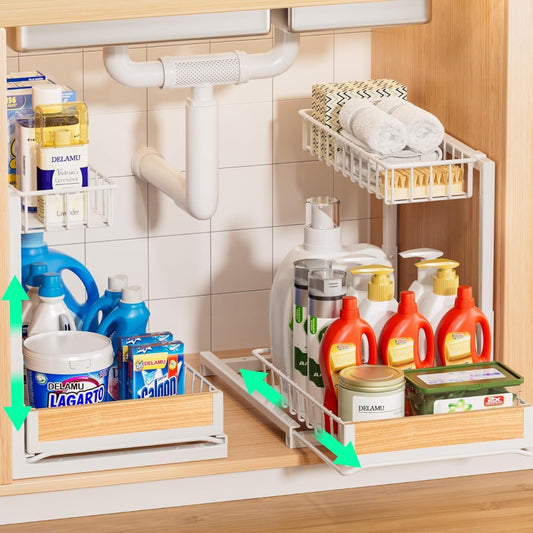 Organizador Bajo Fregadero 2 Niveles De metal madera