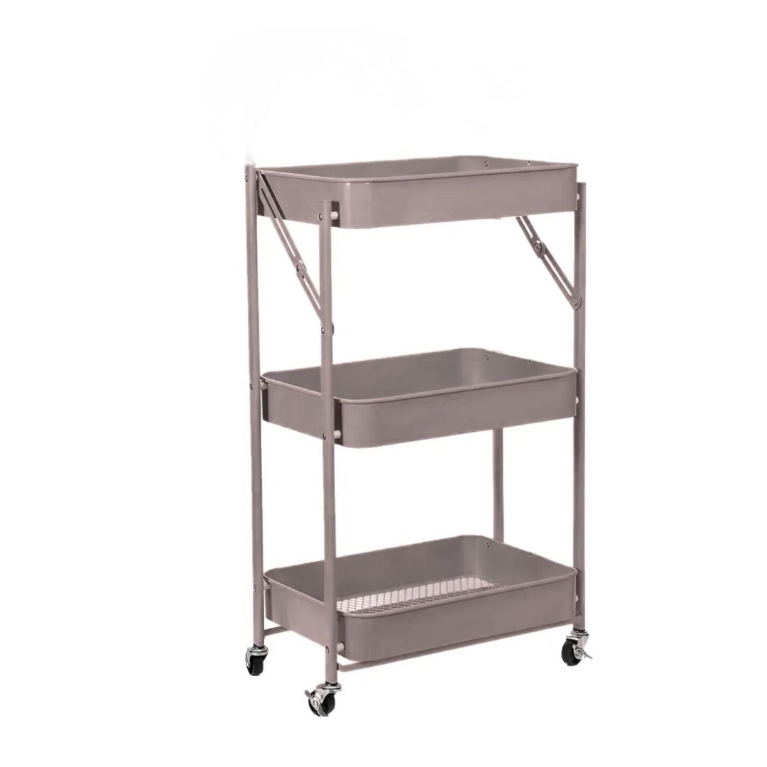 Carrito Organizador Plegable Con Ruedas 3 Niveles Multiuso