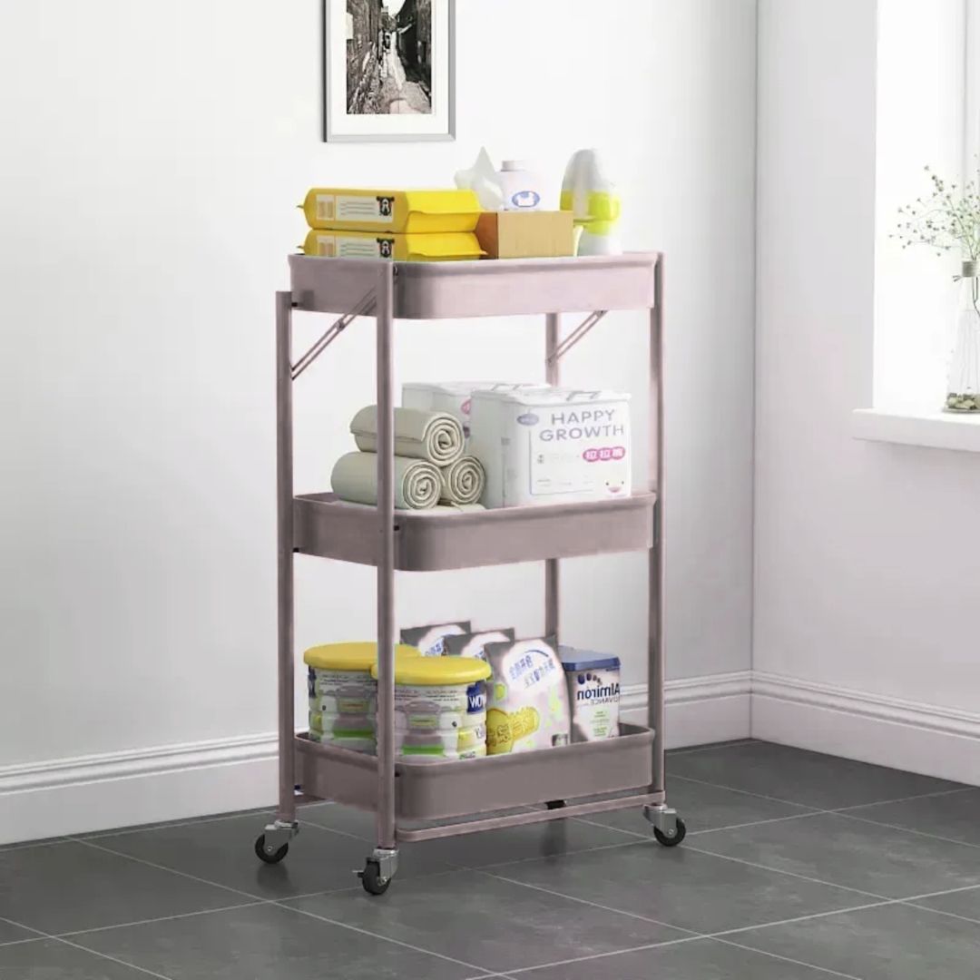 Carrito Organizador Plegable Con Ruedas 3 Niveles Multiuso