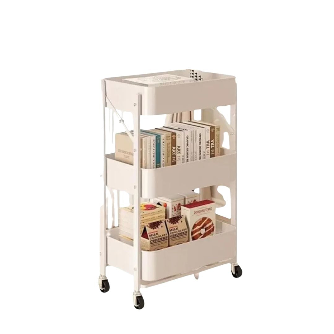 Carrito Organizador Plegable Con Ruedas 3 Niveles Multiuso