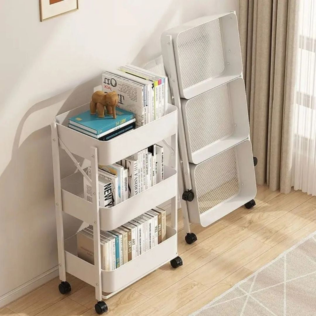 Carrito Organizador Plegable Con Ruedas 3 Niveles Multiuso